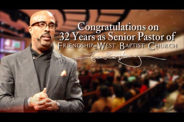 Dr. Haynes celebrates 32 yrs as senior pastor of Friendship-West Baptist Church. Congrats!!!!!