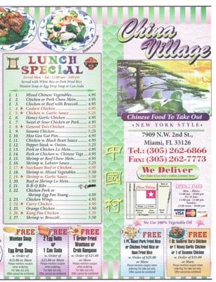 Menu front page