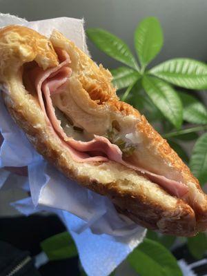 Ham and Cheese Croissant with Jalapeño