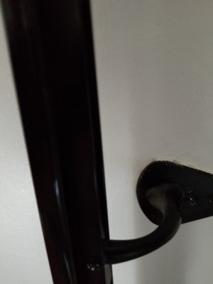 8' black metal rail with supports to match  picture