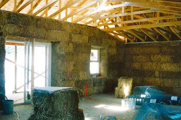 Urbana, IL, straw bale house in progress