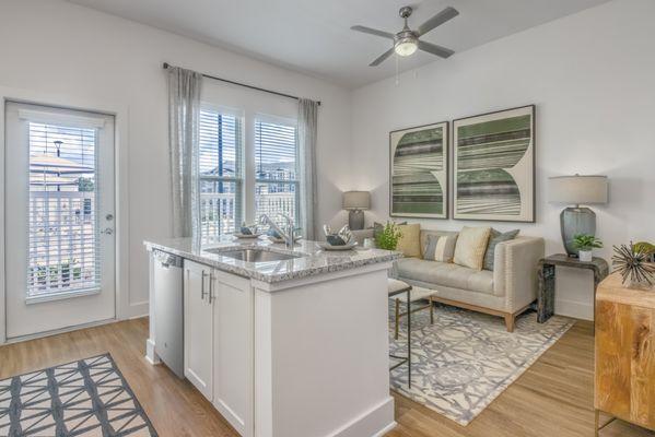 Interior with Kitchen Island