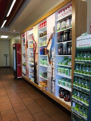 Wall of snacks and supplements