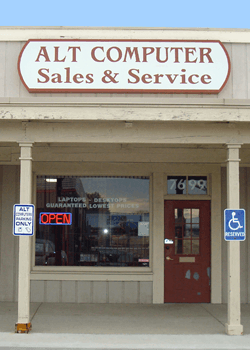 Alt Computer Storefront, Located in the Stanley Station Shopping Center, due East of QuikTrip