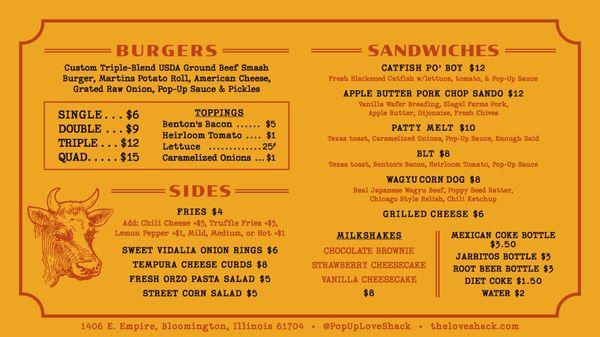 Updated menu