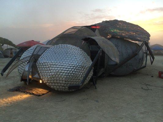 50 foot drive-able metal House fly custom made for Burning man music festival