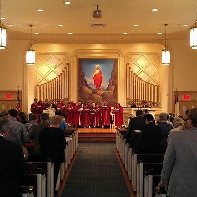 Worship at New Dorp Moravian Church.