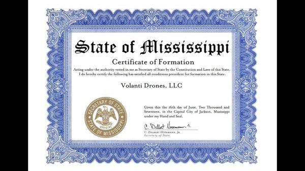 Registered for Business in Mississippi.