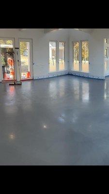 Prep for epoxy metallic floor system residential