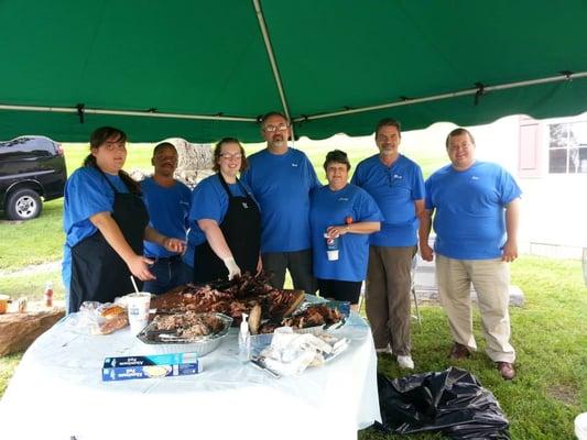 The Lazear Funeral Home crew was happy to serve at the First Responders BBQ, hosted by Rose Hill Burial Park.