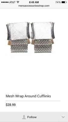 Mesh wraparound cufflinks