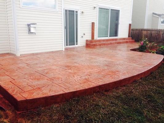 This is a beautiful Stamped Concrete patio poured in the backyard of a Green Valley Ranch home.