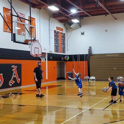 Great Sink Jimmie for My Great nephew playing basketball inside Almont High School Sunday, 2/4/2024