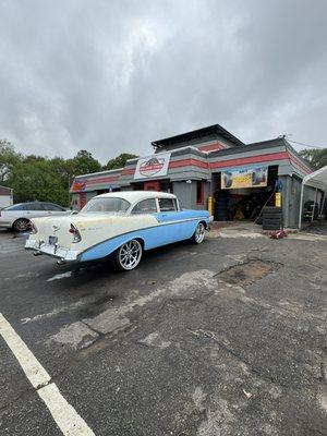 New rims and tires on this old school BelAir.