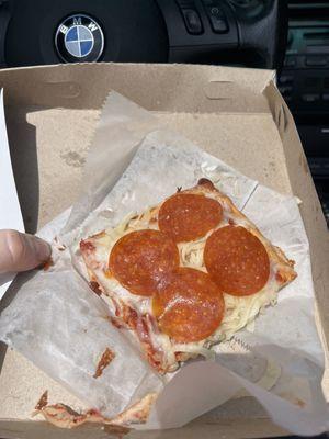 What was left of my 3 slices of extra pepperoni, extra cheese pizza before I realized I should take a picture