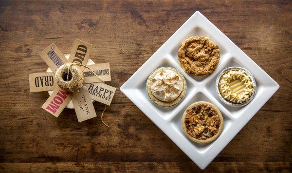 Can't pick one? That's fine take four! Pick any four mini pies for $16.