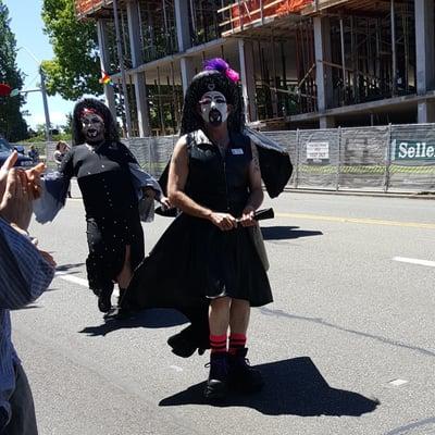 A few of the Sisters of Perpetual Indulgence participated in the Olympia Pride Parade!