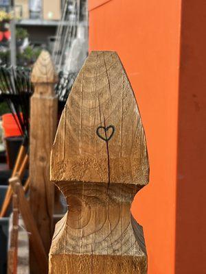 Home Depot Garden Center Rainbow & Charleston Cute heart on post