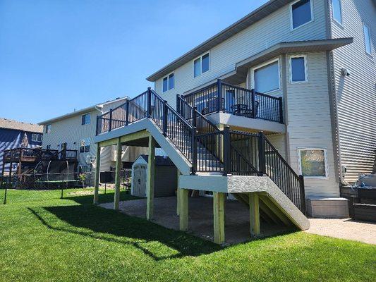 Built a new deck with composite decking & aluminum railings