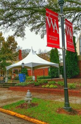 Tent setup in College Park recently.