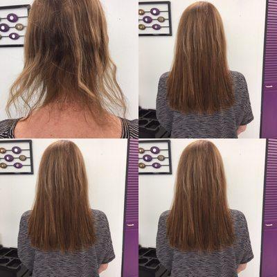 Before and after of So Cap fusion extensions