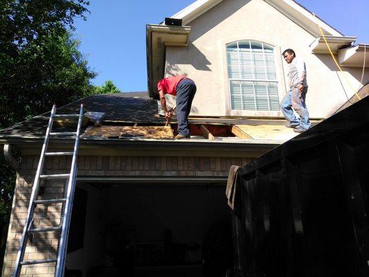 2nd Home:
 Roofer has to remove some additional rotten decking.