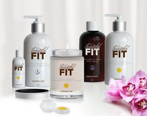 Cooper Spa's private label, Beautiful Fit, is a 100 percent natural line of body, skin care and aromatherapy products.