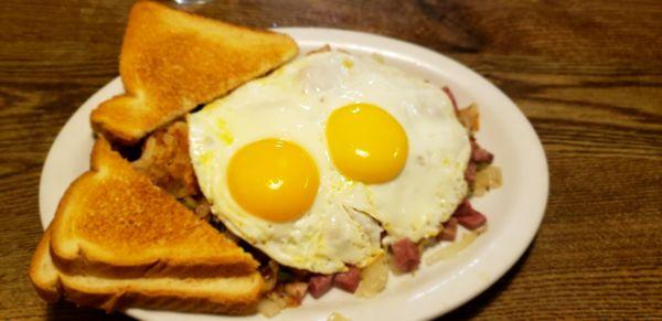 The corn beef hash with eggs breakfast, really my go to place when I need corn beef hash because it's consistent and plentiful.