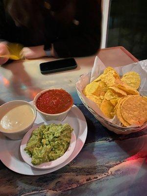 Salsa + Queso + Guac + Chips