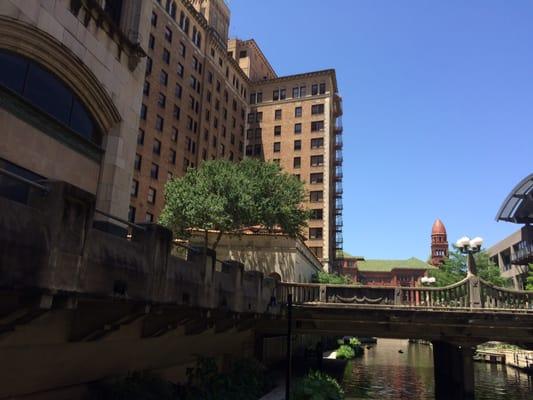 Approaching on the river towards city hall