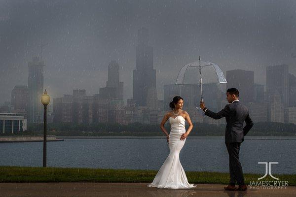 Epic Chicago Lakefront Wedding Portrait