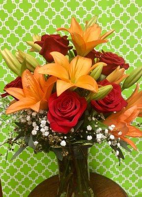 Roses and asiatic lilies 60.00