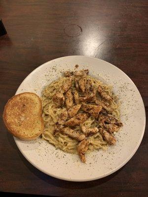 Blackened chicken Alfredo