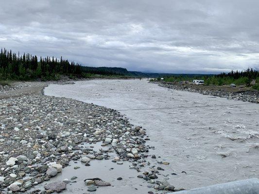 A look at the Kennicott River while crossing the bridge, unfortunately during an overcast day.