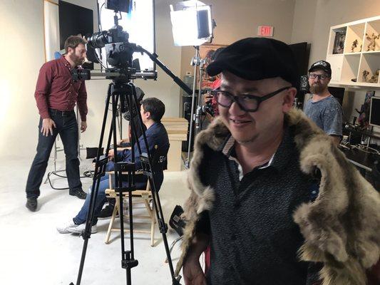 Actors Matt Musgrove and Brian Larios, Comedian and Simply Us Film producer Steve Lee. Far right, Jason Modrynski.