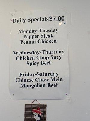 Daily specials