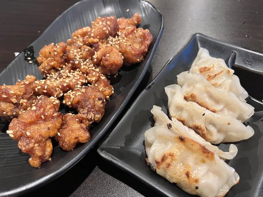 Spicy Chicken Karaage and Pork Gyoza