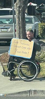 Me protesting in front of urology department