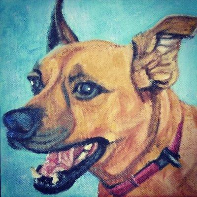 Custom pet portrait by Karen. Gift Certificates are available. FETCH one NOW! Indianapolis