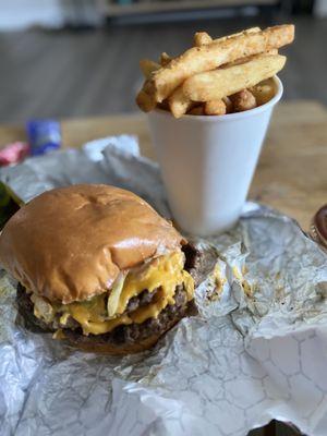 Double Classic Cheeseburger with fries