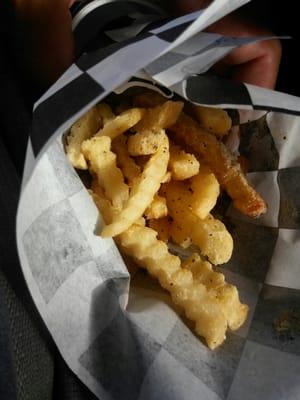 Garlic parmesean fries are the best. I almost liked them more than the garlic fries at Dodgers Stadium...lol