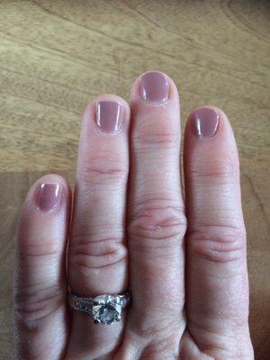 I have thin and broken nails. This is a week after Gayleen's manicure and still looks great, no chips!