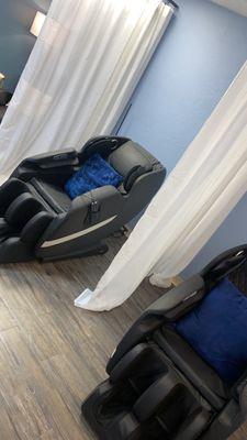 Zero gravity massage chairs designed to make you feel as though you're floating in air.