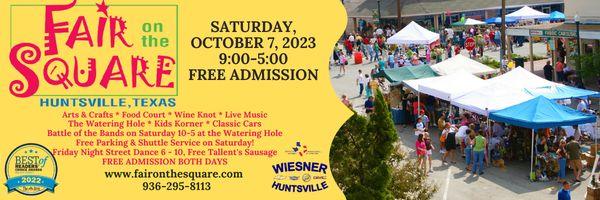 Fair on the Square is the 1st Saturday in October every year