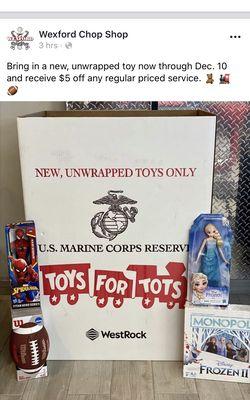 Collecting toys through 12/10/19