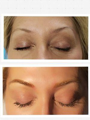 Microblade feather brow design enhancements. Replenish and restore spares,things or light hair dominate brows.