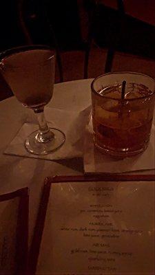 Old fashioned and one of their other drinks (I forgot the cute name for it!)