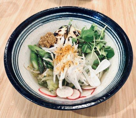 Summer special - Cold Ramen (with veggies instead of noodles under the veggies)