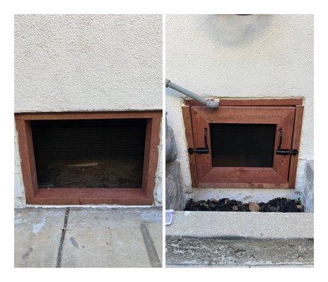 Rodent Proofed Crawl space Access