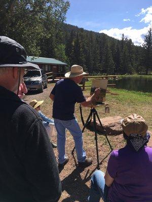 Michael Lynch instructing. A demonstration in oil